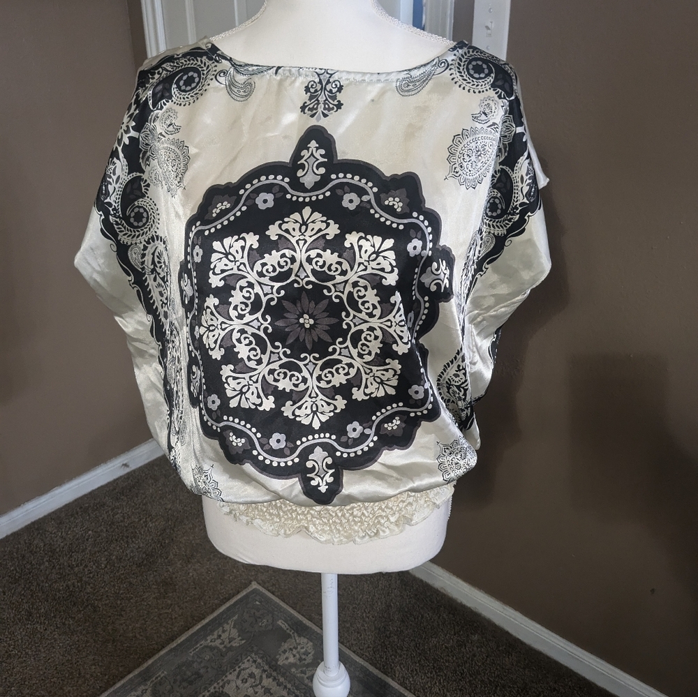 Black and white blouse